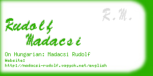 rudolf madacsi business card